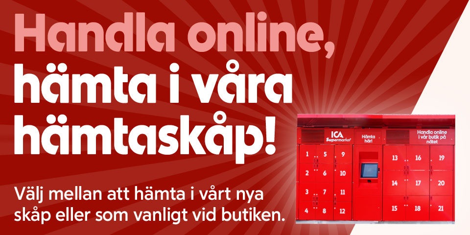 Handla online, hämta i våra hämtaskåp! Välj mellan att hämta i vårt nya skåp eller som vanligt vid butiken. Klicka för att välja leveranssätt.