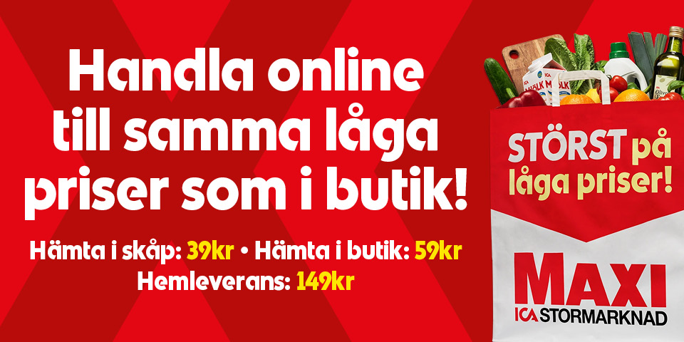 Handla online till samma låga priser som i butik! Hämta i skåp: 39 kr, hämta i butik: 59 kr, hemleverans: 149 kr. Störst på låga priser!