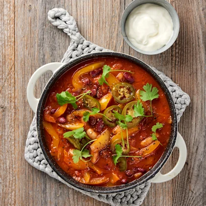 Bönchili med jalapeño och koriander