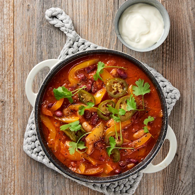 Bönchili med jalapeño och koriander