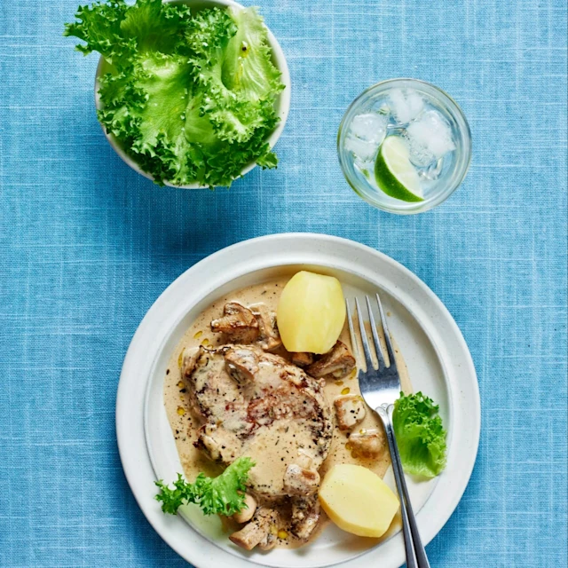 Fläskkotlett med svampsås