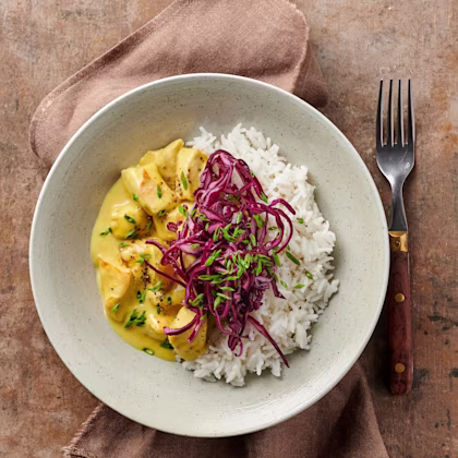 Krämig gryta med kyckling och mango chutney