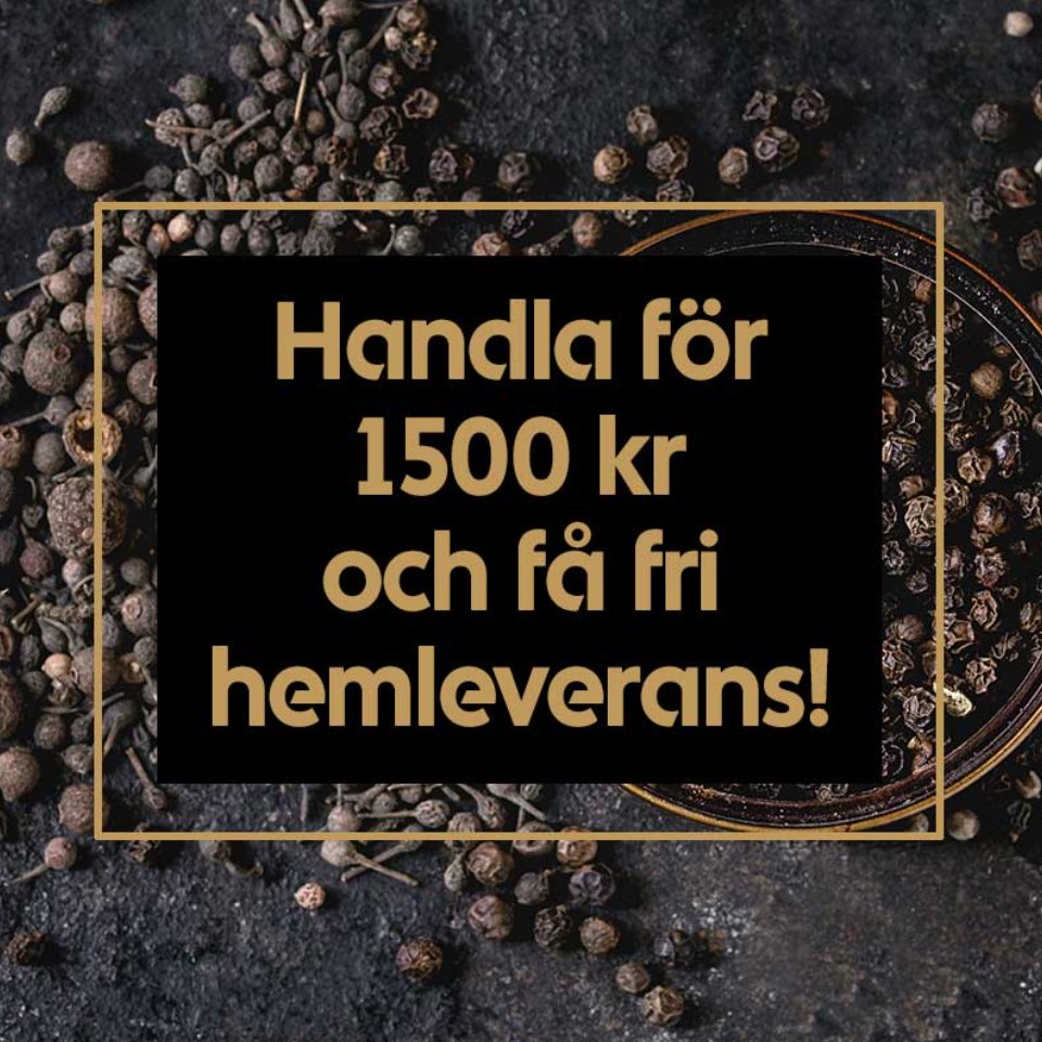 Handla för 1500 kronor och få fri hemleverans.