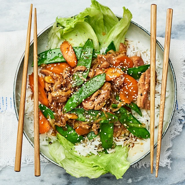 Strimlad kyckling teriyaki