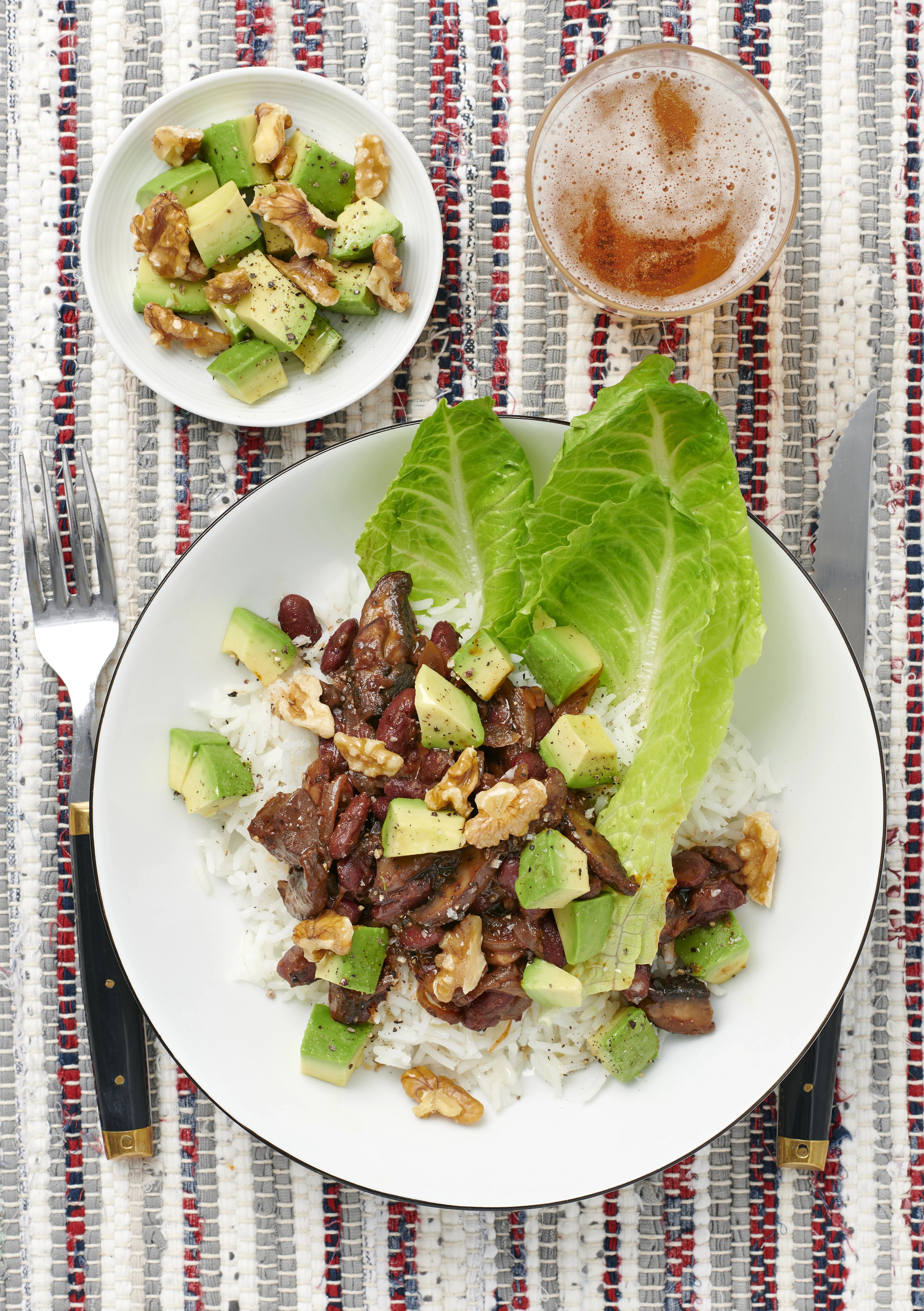 Pulled mushrooms med valnötter