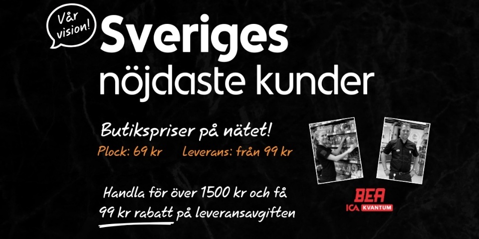 Sveriges nöjdaste kunder - plock 69 kronor leverans från 99 kronor. Handla för 1500 kronor och få 99 kronor rabatt på leveransavgiften.