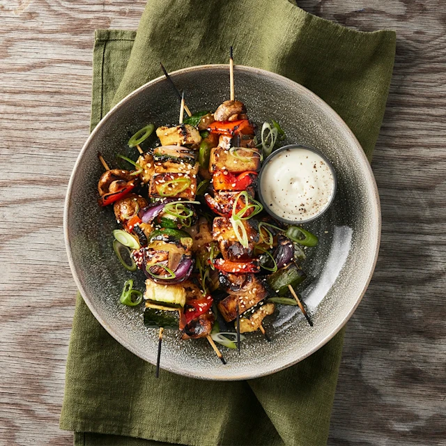 vegetariska grillspett
