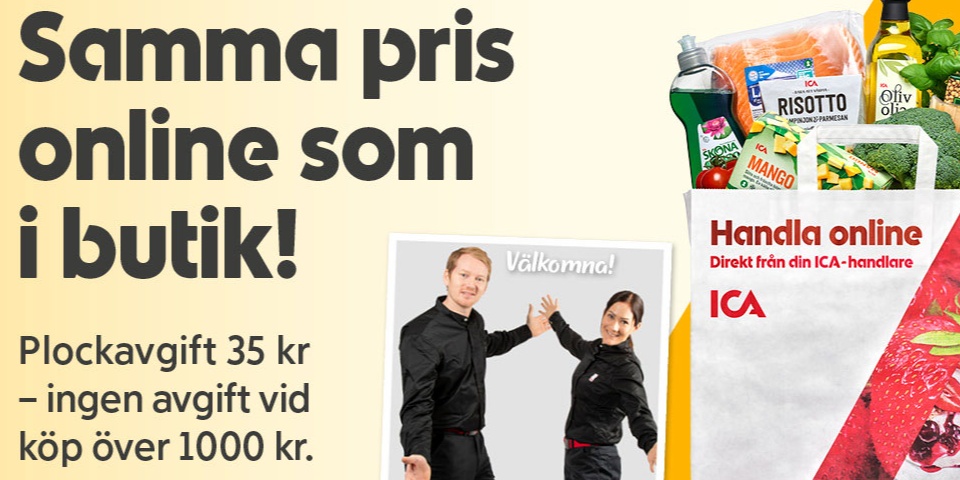 Samma pris online som i butik. Plockavgift 35 kronor, ingen avgift vid köp över 1000 kronor.