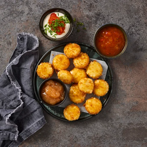 Friterad snackost med tre smaker