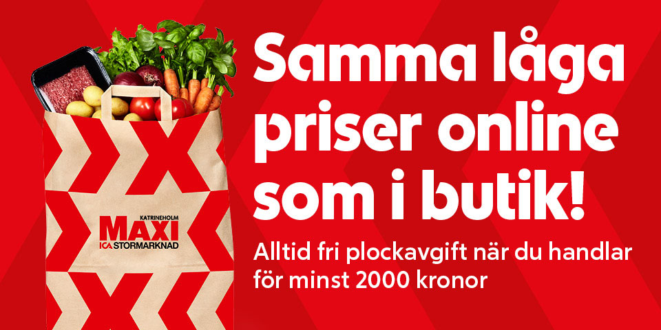 Samma låga pris online som i butik! Alltid fri plockavgift när du handlar över 2000 kr