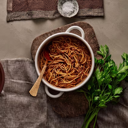 Bolognese med bacon och rotfrukter