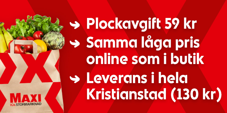 Plockavgift 59 kr. Samma låga pris online som i butik. Leverans i hela Kristianstad (130 kr).