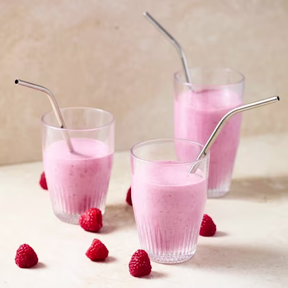 Smoothie med vita bönor och hallon