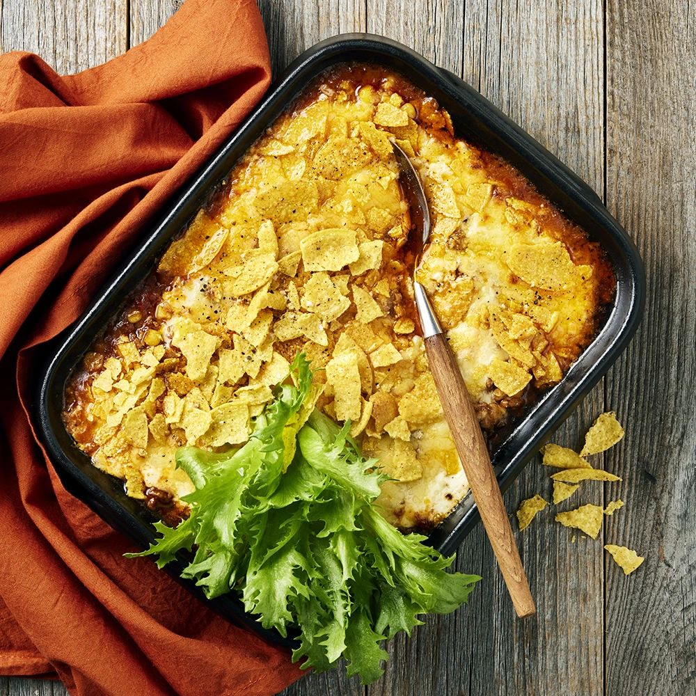 Nachogratäng med majs