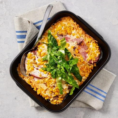 Kassler i ugn med pressad potatis