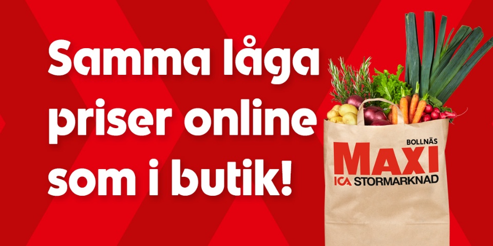 Samma låga priser online som i butik.