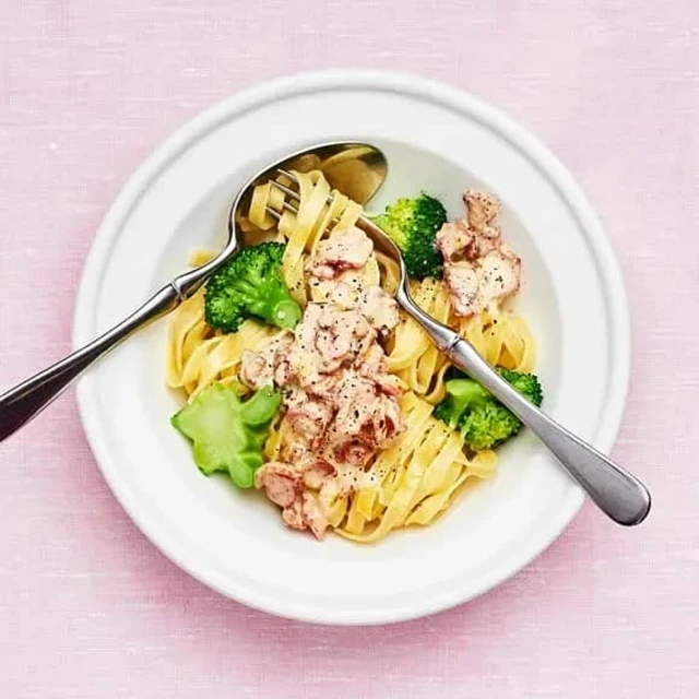 Baconpasta med broccoli