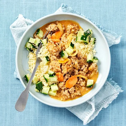 Kycklingfärsgryta med limegurka