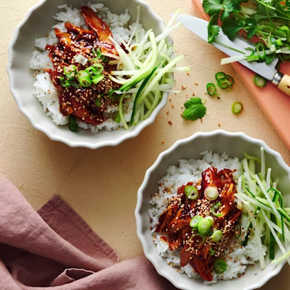 Sticky chicken med ris