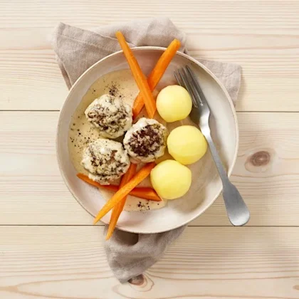 Köttfärsbiffar med gräddsås