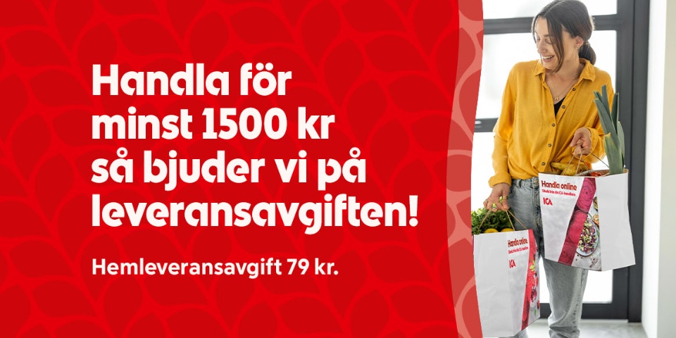 Handla för minst 1500 kr så bjuder vi på leveransavgiften