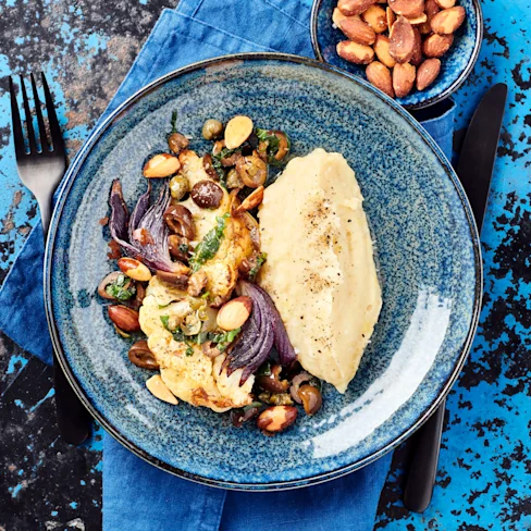 Rostad blomkål med kapris och oliver