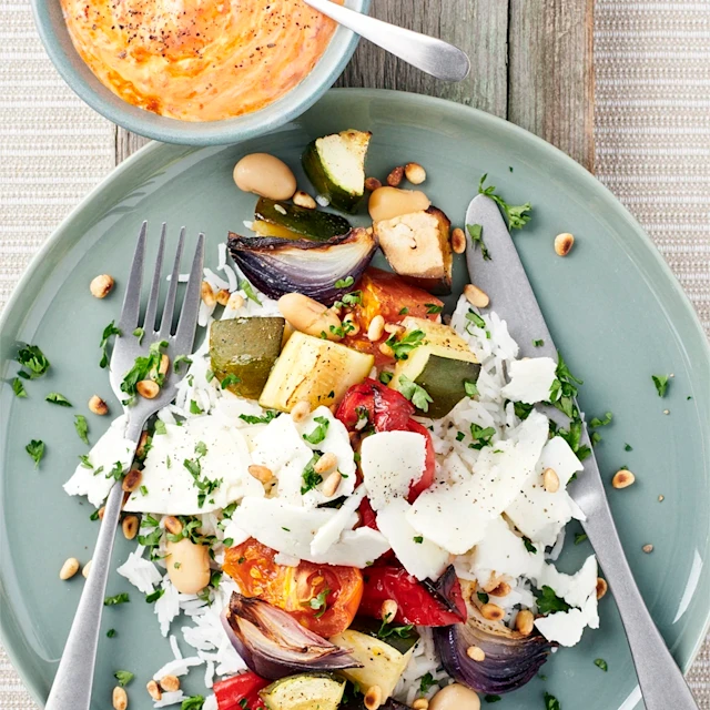 Rostad ratatouille med halloumi