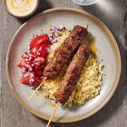 Kebabspett med kikärtsröra
