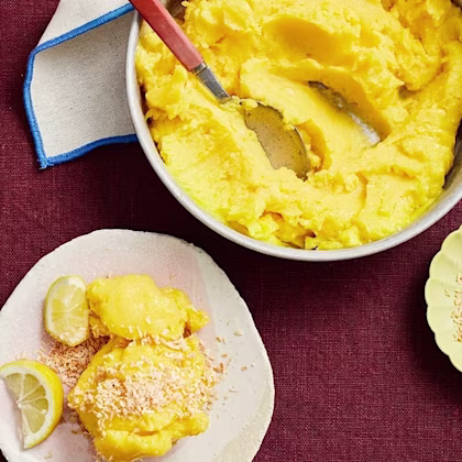 Snabb mangosorbet på fryst mango