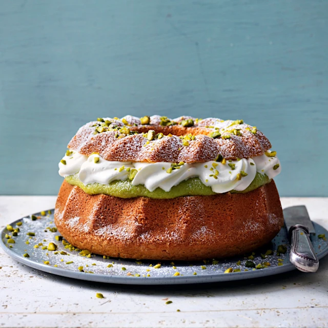 Sockerkakssemla med pistage