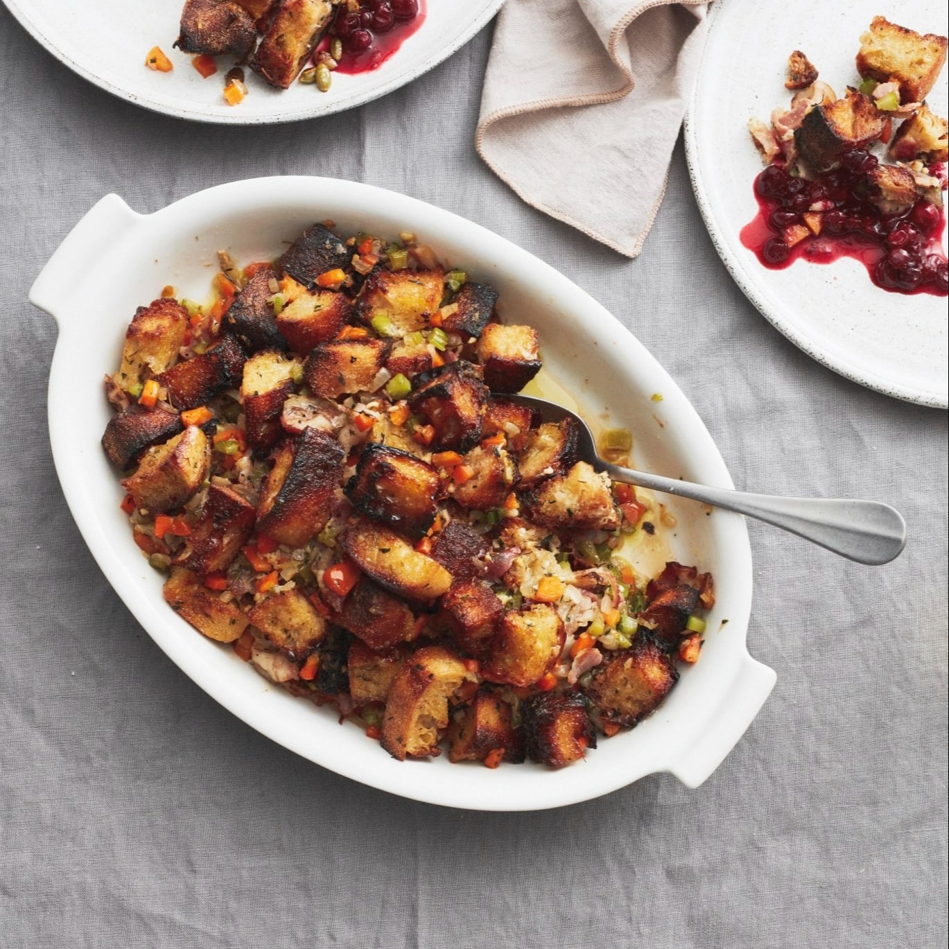 Stuffing med bacon och timjan