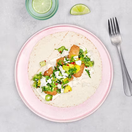 Fisktacos med fetaost och mango