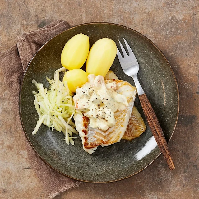 Stekt fisk med curryremoulad