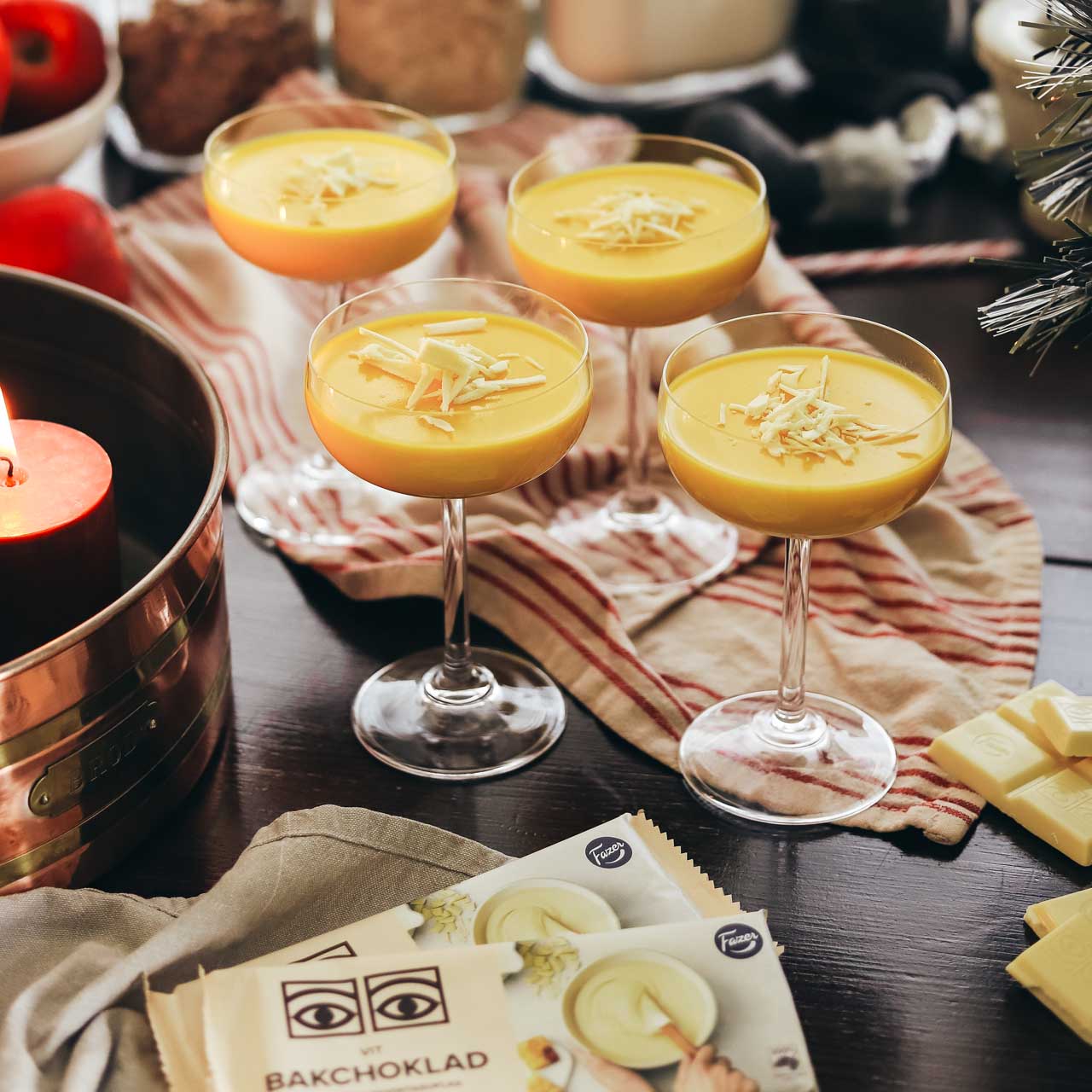 Fazers Saffranspannacotta i kupolglas