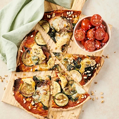 Libapizza med timjan och mozzarella