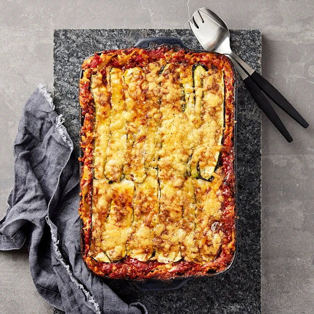 Zucchinilasagne med cottage cheese