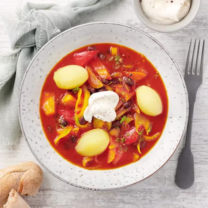 Vegobouillabaisse med dillmajonnäs