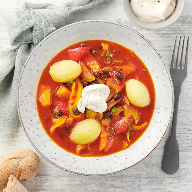 Vegobouillabaisse med dillmajonnäs