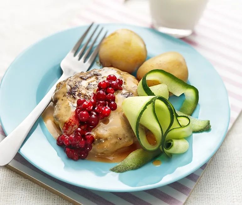 Pannbiff med gräddsås