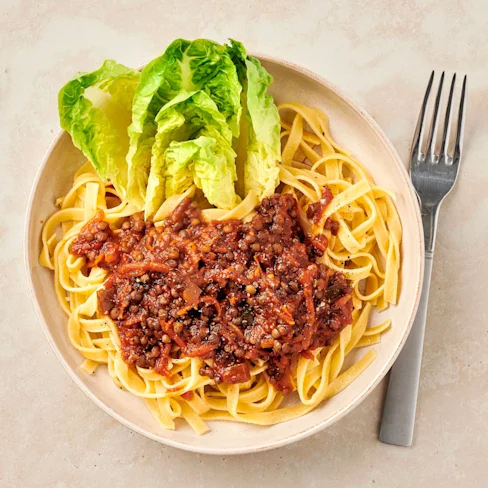 Pasta med lins- och tomatsås