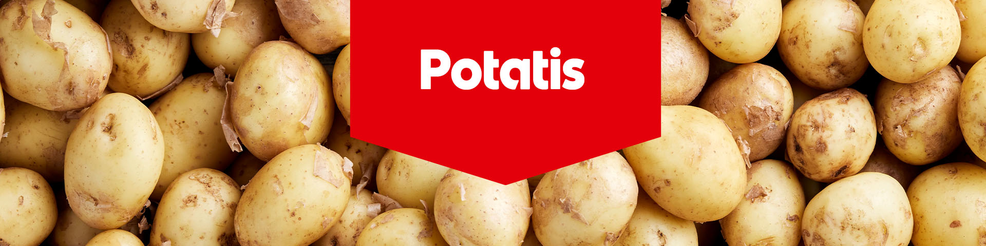 Färskpotatis med texten "Potatis".