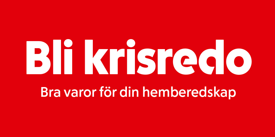 Bli krisredo. Bra varor för din hemberedskap.