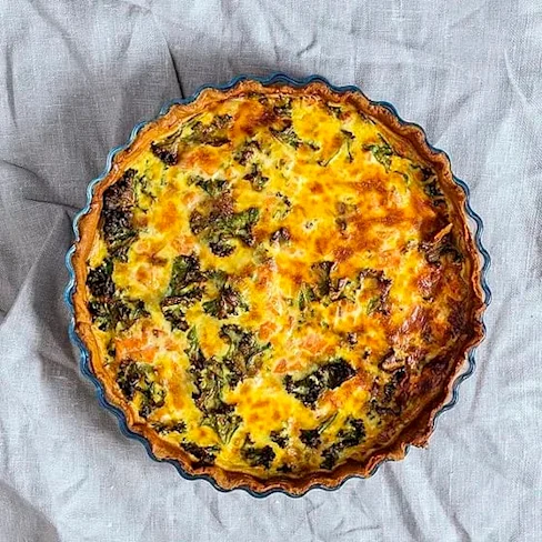 Lax- och grönkålspaj