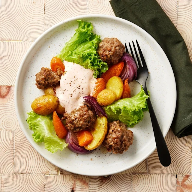 Färs i långpanna med rostad lök