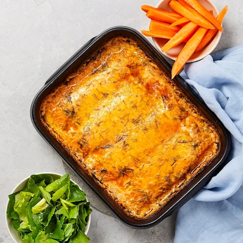 Laxgratäng med dill och hjärtsallad