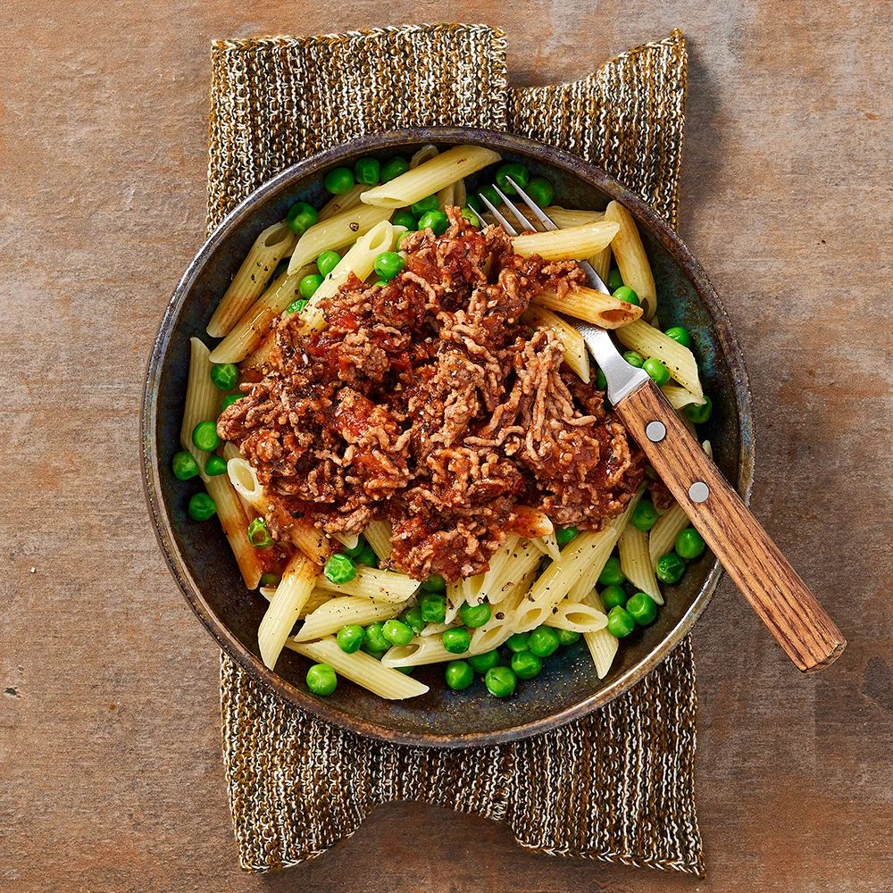 Snabb köttfärssås med penne