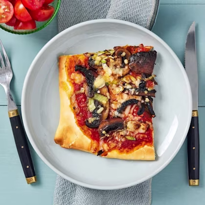 Svamppizza med romanticatomater