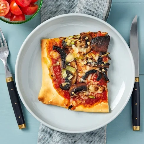 Svamppizza med romanticatomater