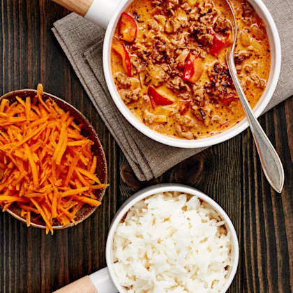 Krämig köttfärsgryta med paprika