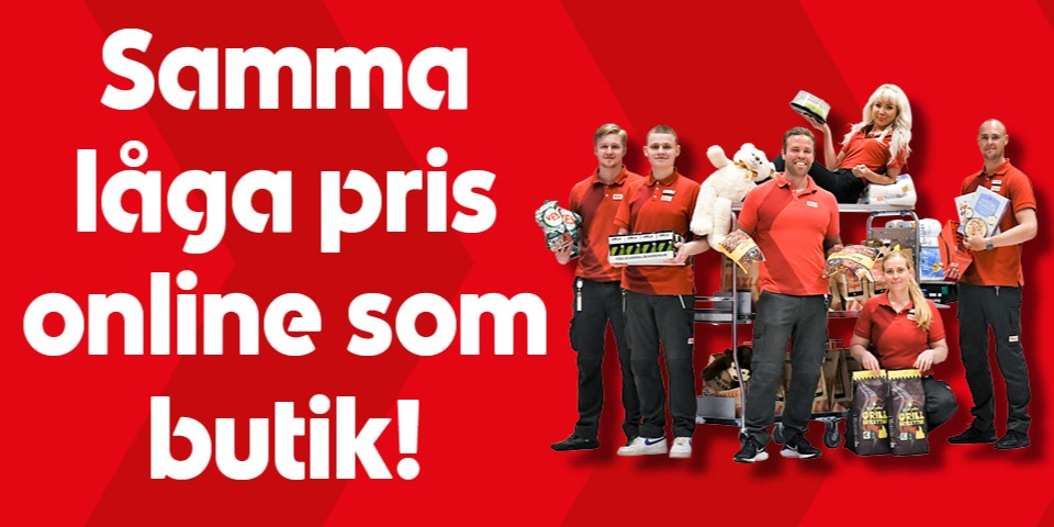 Samma låga pris online som i butik.